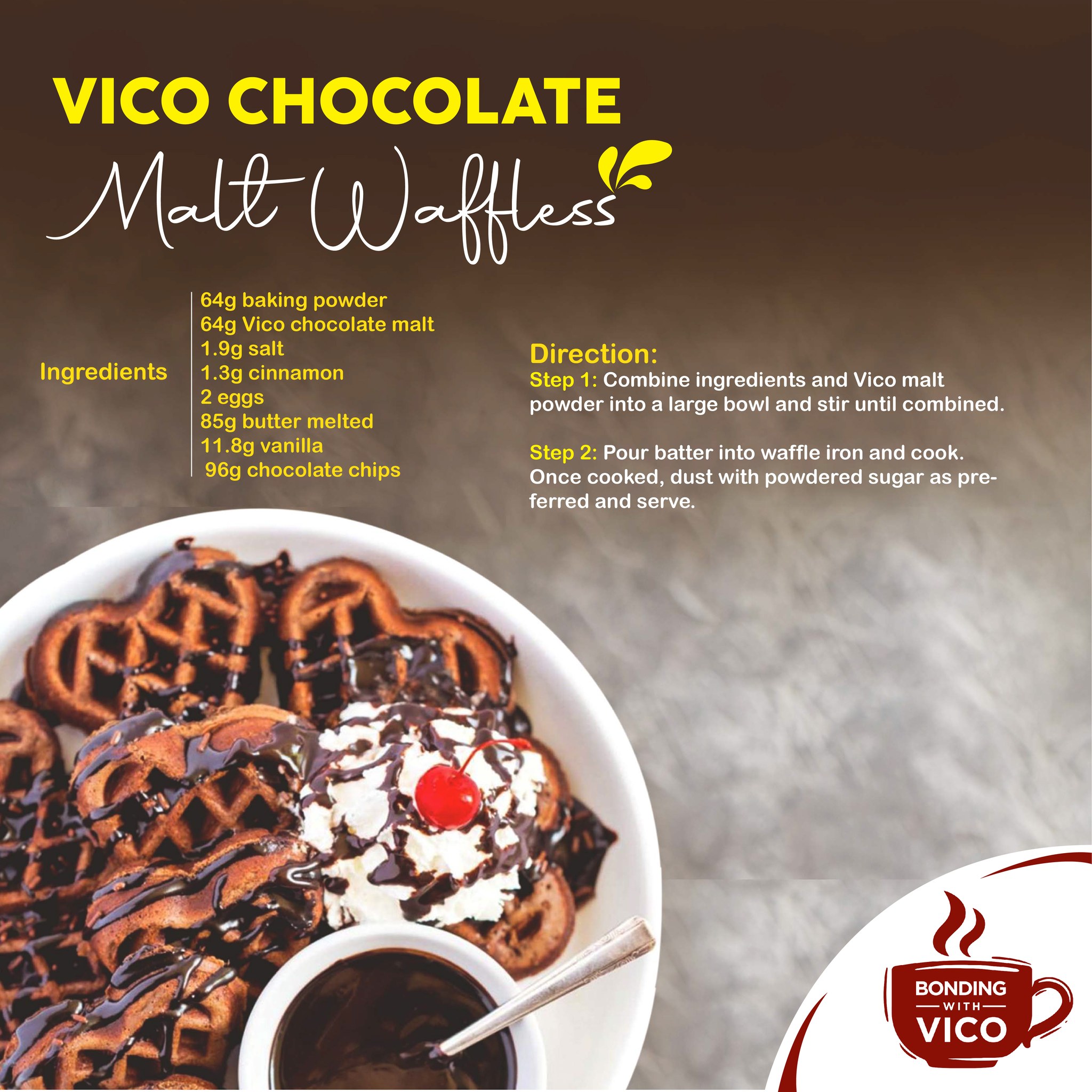 Vico Chocolate Malt Waffles